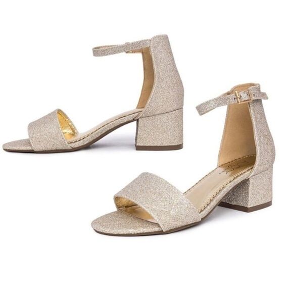 Sugar Women’s Sandals Size 11 Gold Block Heel NEW # 1-X - Picture 1 of 10